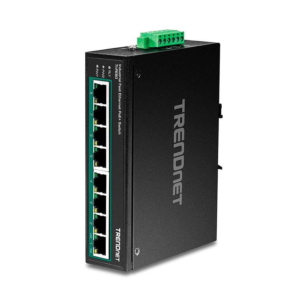 Trendnet TI-PE80. Switch DIN-Rail PoE 8 Puertos.