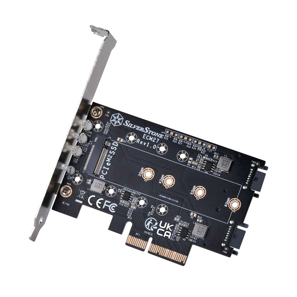 SST-ECM27. Adaptador tarjeta 2x M.2 SATA a PCIE 4x