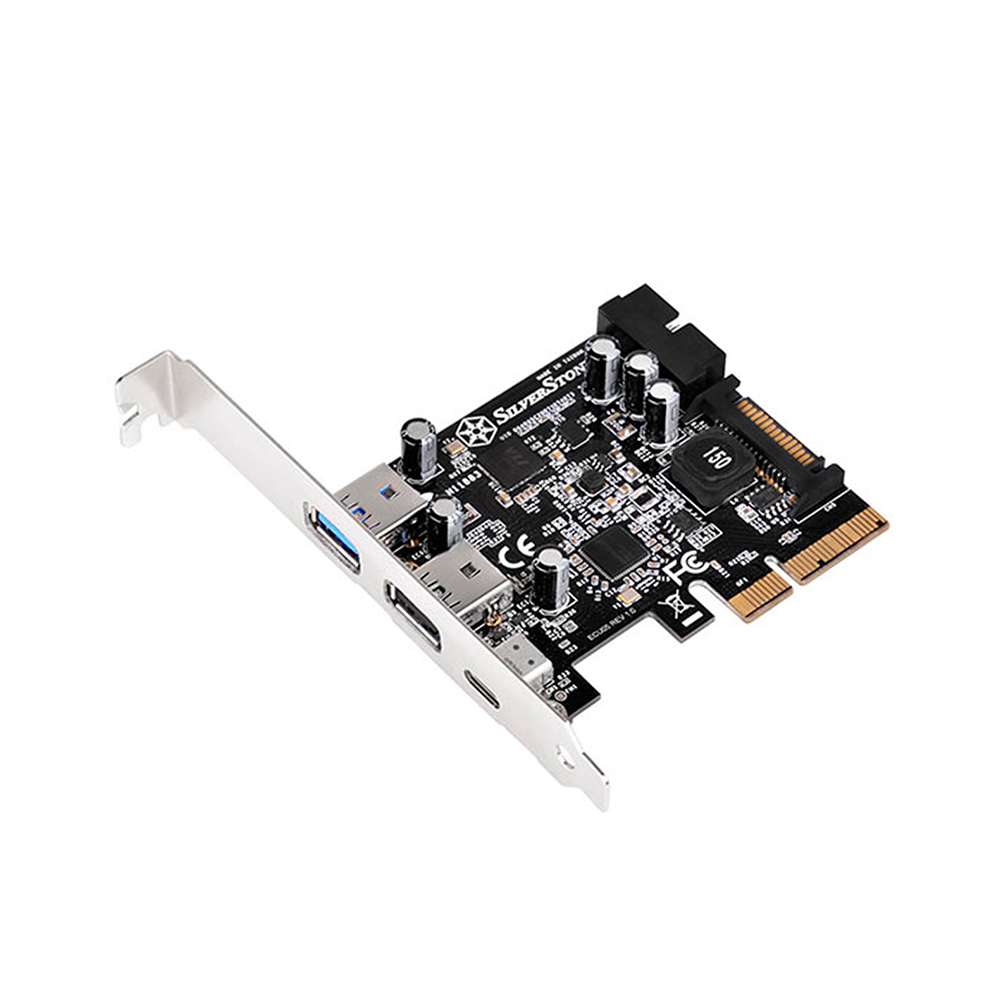SilverStone SST-ECU05. Tarjeta PCIe x2 a 1x USB 3.1 + 2x USB 3.0