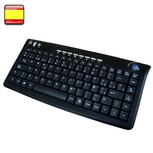 Teclado con trackball inalámbrico RF NEGRO con cargador