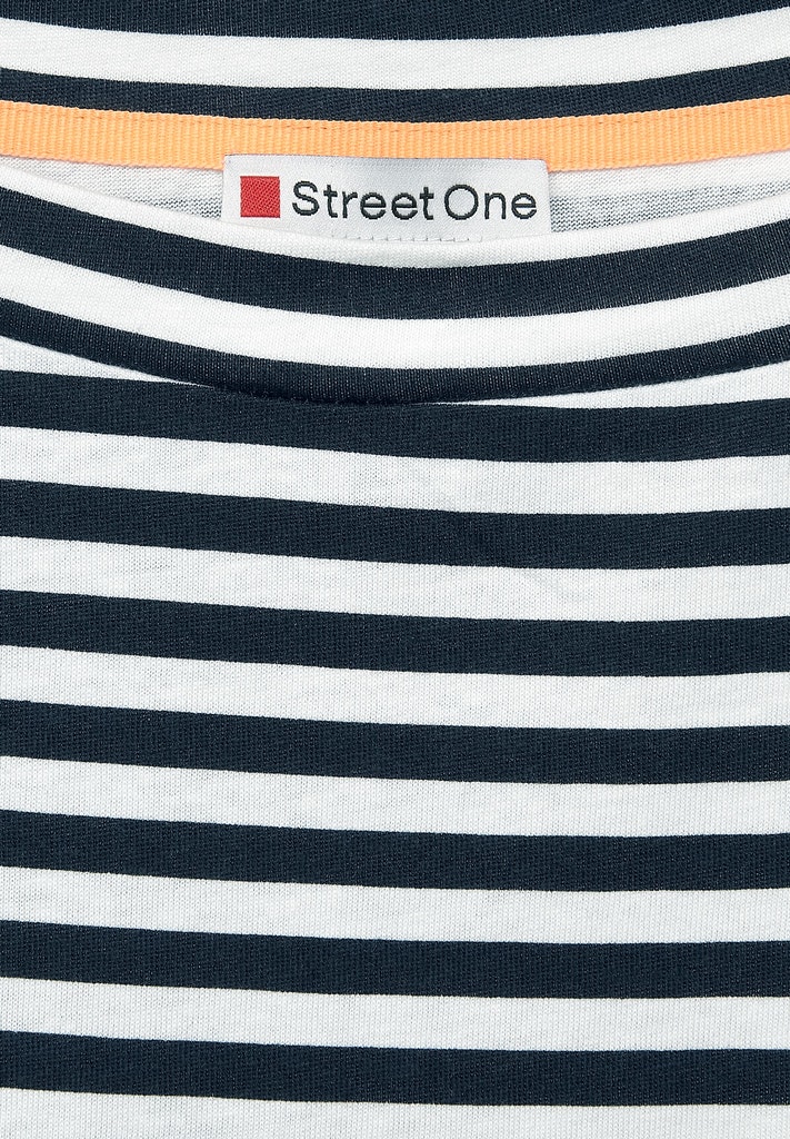 LTD QR printed stripe shirt