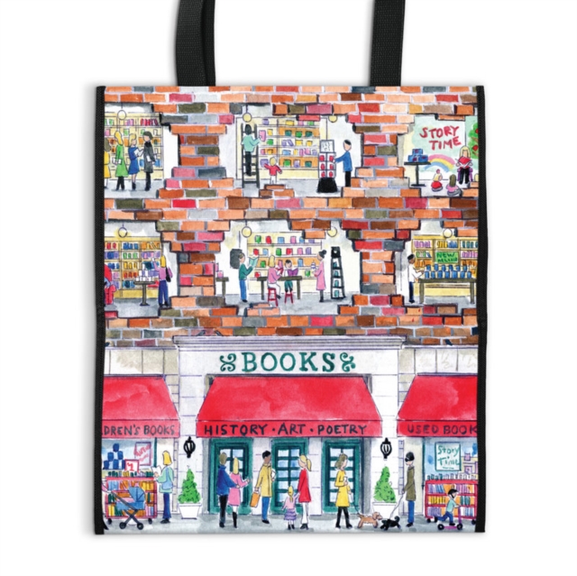 Michael Storrings A Day at the Bookstore Reusable Shopping Bag by Galison
