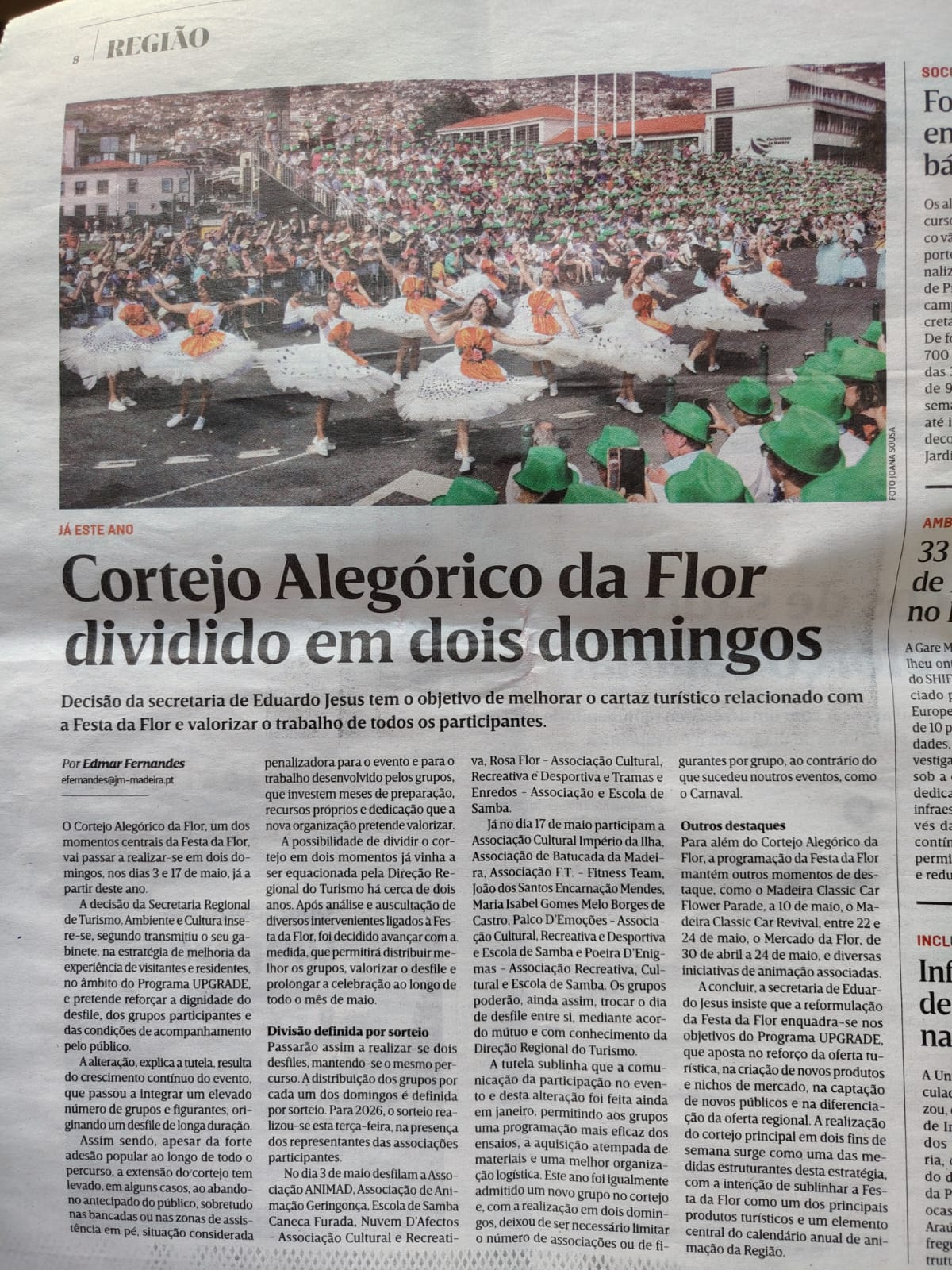 Cortejo Alegrico da Flor dividido em dois domingos