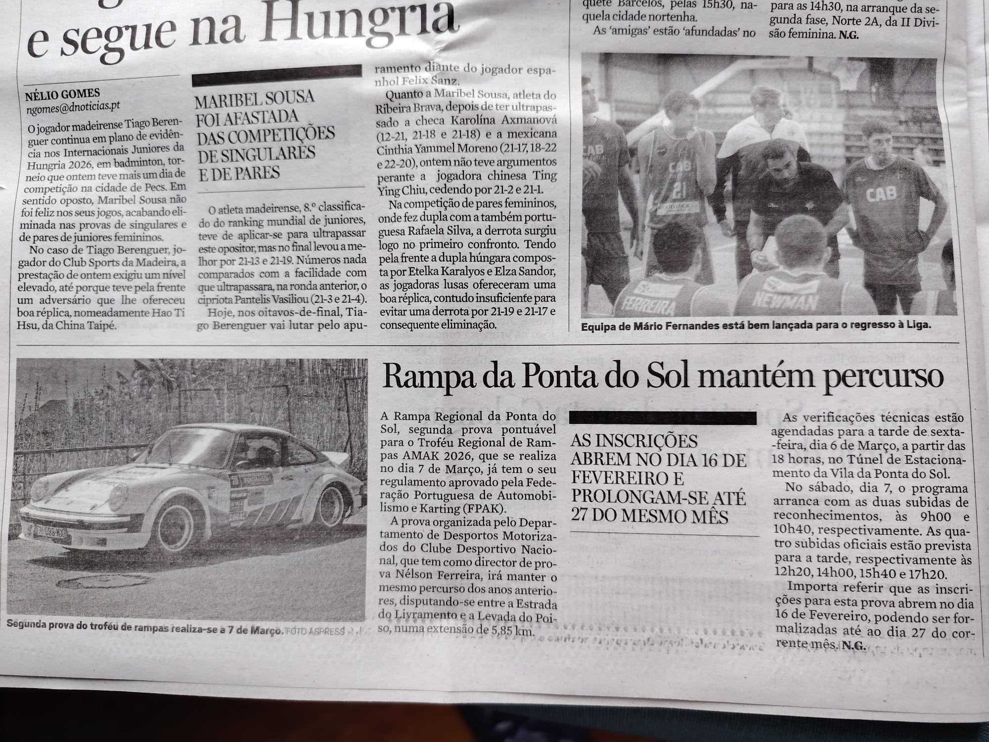 Rampa da Ponta do Sol maintains course