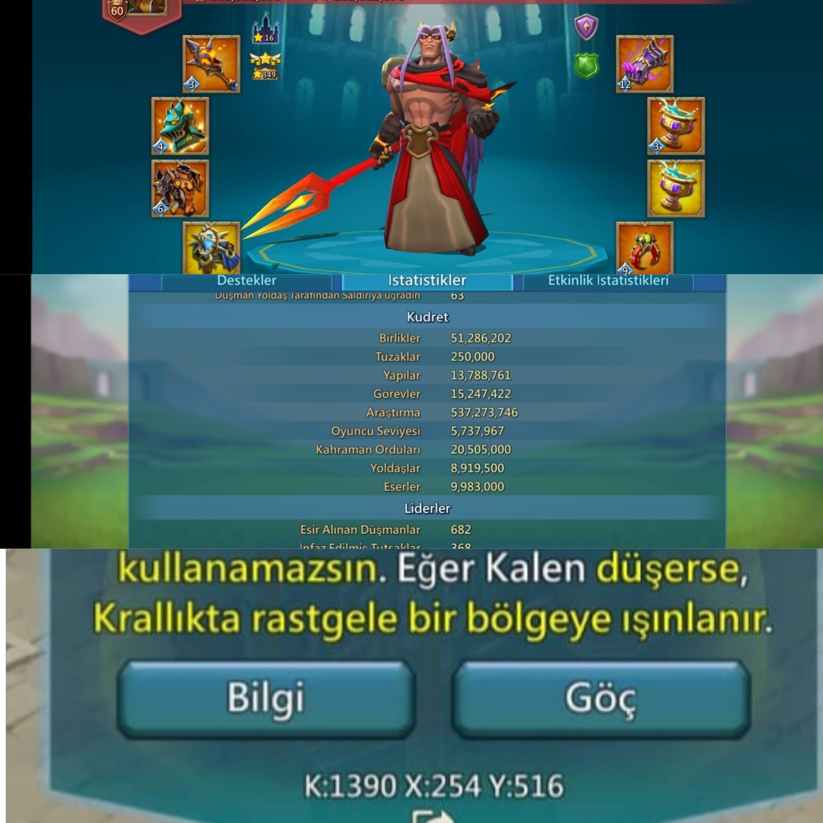 💫 EFSANE DUSUK KUDRET HESAP K1390A KADAR GİDER
💫 3 MOR SAMPİYON 
💫 1 MITIK 1 GOLD 1 MOR KUPA
💫 SLDLER 735-811-741 HİSAR OFKE TAS DEGISIMI YOK
💫 3 YOLDAS 10-10-5
💫 1 MOR HERO 
💫 16 KALE YILDIZI/349 ESER YILDIZI
FIYAT DUSTU 11BIN KACIRAN UZULUR 👍