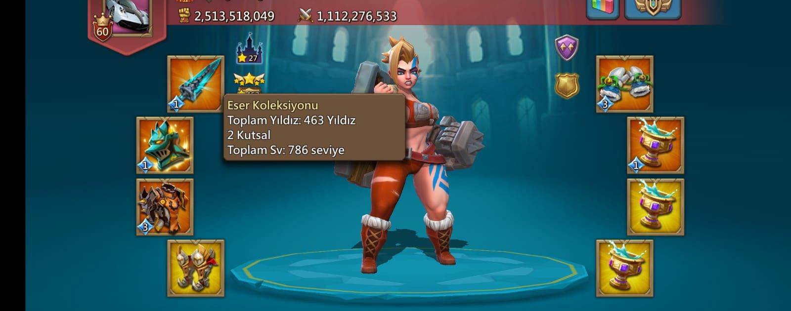 ✨Dolu dolu Bir Arkadaş

✨Yüksek kudret sevenlere

✨1000 Sld

✨12 Gold hero 7 mor

✨2 M müco 350k sı hediye edile bilir

✨1 Sarı şamp 3 Kupa

100b Kaynak herşeyden dolu dolu
tek bag gmail 14.000 Tl