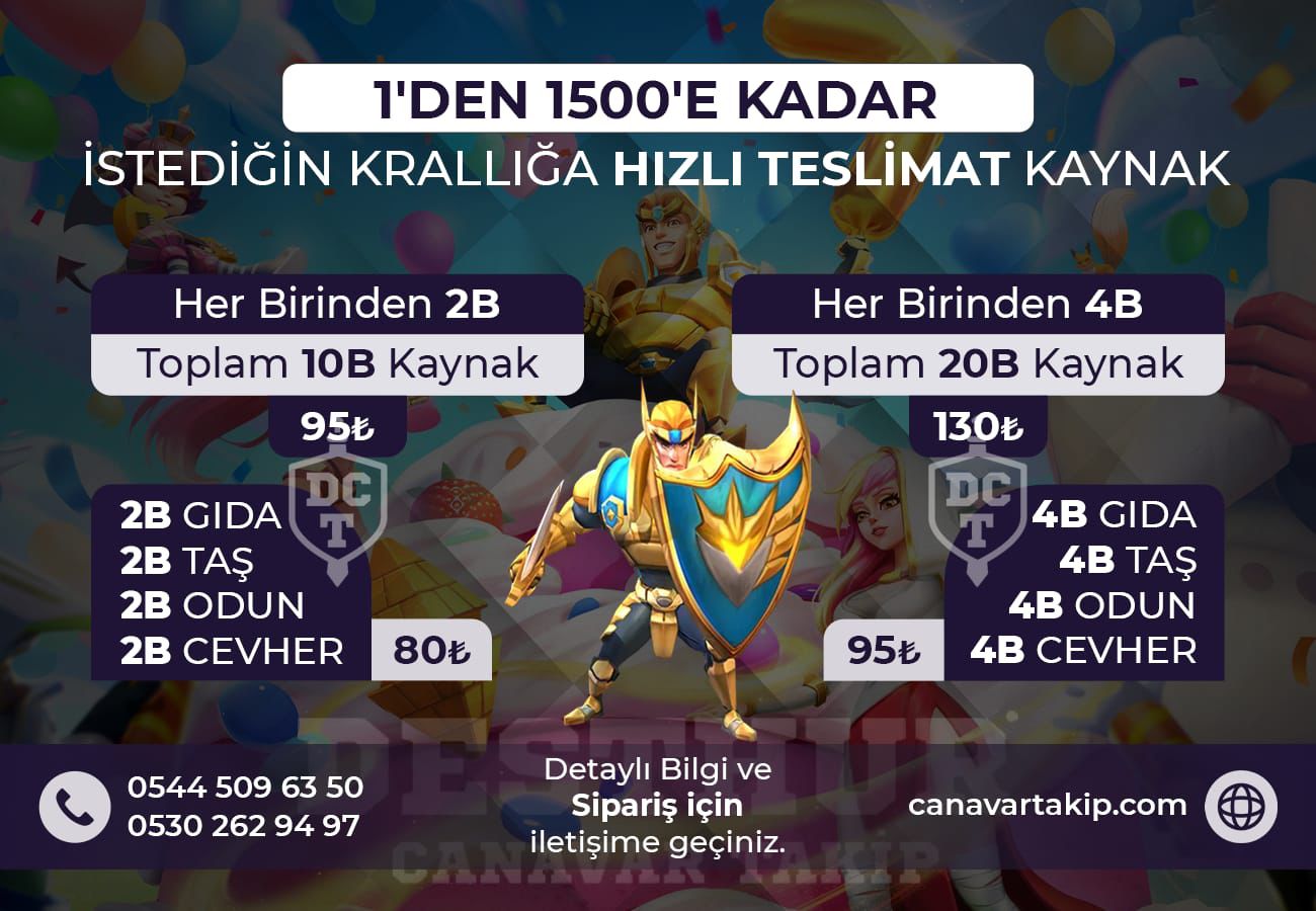 ‼️ BAYRAMIN SON GÜNÜNE KADAR İNDİRİM BU FIRSAT KAÇMAZ STOK BİTMEDEN YETİŞ ‼️

*1. Krallık > 1,500. Krallık*

4-4-4-4-4 *(Banka)* Kaynak Satışımız Mevcuttur. 

1 Banka :  *130₺* ‼️

Güncel İndirimi Kaçırma ve Hemen Kaynakları Depola ‼️
-
1,500 Krallık > 1,700 Krallık Arası Parça Kaynak ve Banka Kaynak Bulunmaktadır‼️
Fiyat İçin İletişime Geçiniz. ❗️