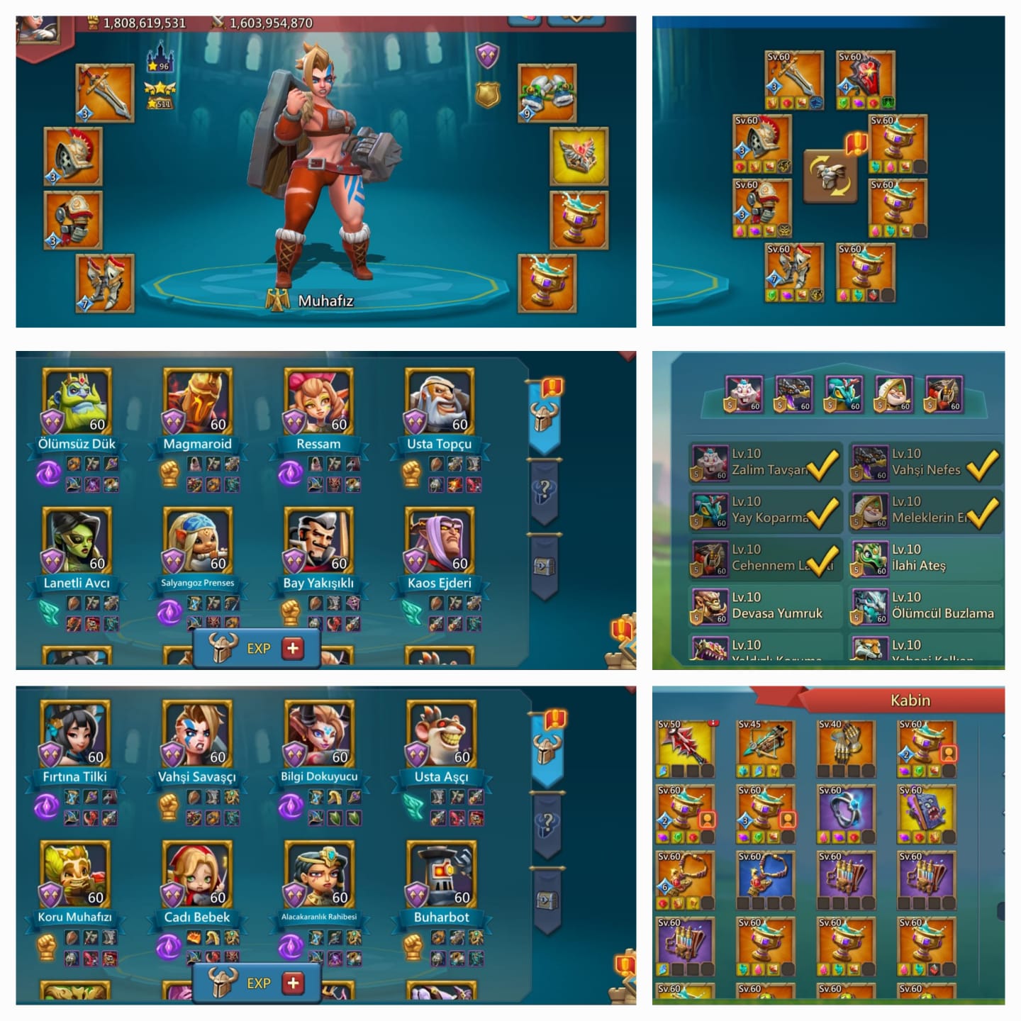 *6 sıralı şampiyon* 

 *5 mitik 1 gold şampiyon* 

 *96 kale yıldızı* 

 *6 mitik kupa* 

 *21 gold hero* 

 *Sld 1154,1089,1157* 

 Fiyatı 56 bin TL düştü