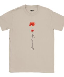 T-Shirt Donna Love Yourself con Stampa Papaveri - Klothero