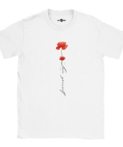 T-Shirt Donna Love Yourself con Stampa Papaveri - Klothero