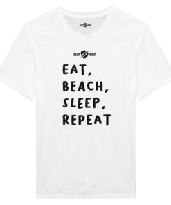 T-shirt Uomo“Eat Beach Sleep Repeat” – Surf Style con Stampa Fronte & Retro