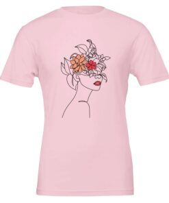 T-shirt Donna con Stampa Line Art Floreale - Klothero