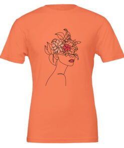 T-shirt Donna con Stampa Line Art Floreale - Klothero