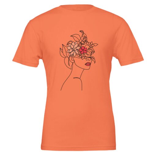 T-shirt Donna con Stampa Line Art Floreale - Klothero