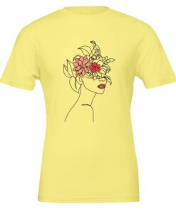 T-shirt Donna con Stampa Line Art Floreale - Klothero