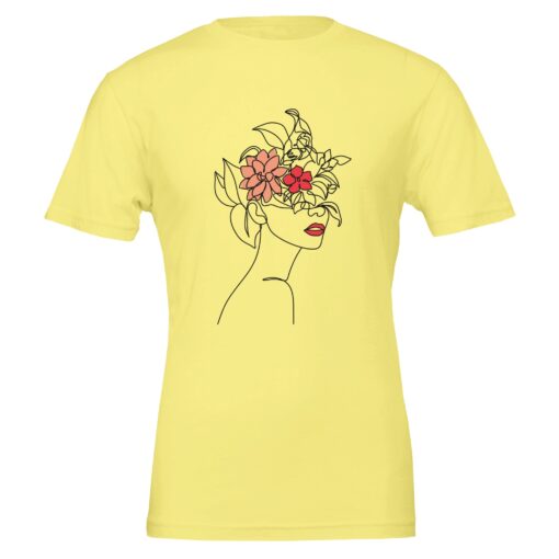 T-shirt Donna con Stampa Line Art Floreale - Klothero