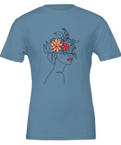 T-shirt Donna con Stampa Line Art Floreale - Klothero