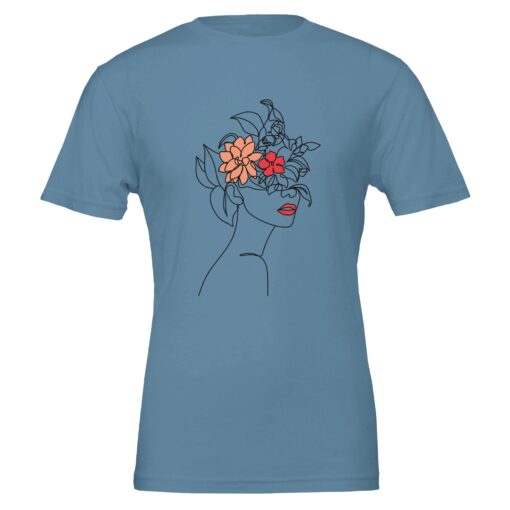 T-shirt Donna con Stampa Line Art Floreale - Klothero
