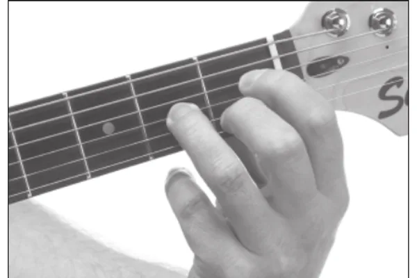Adim chord — a hand playing it on the guitar fretboard