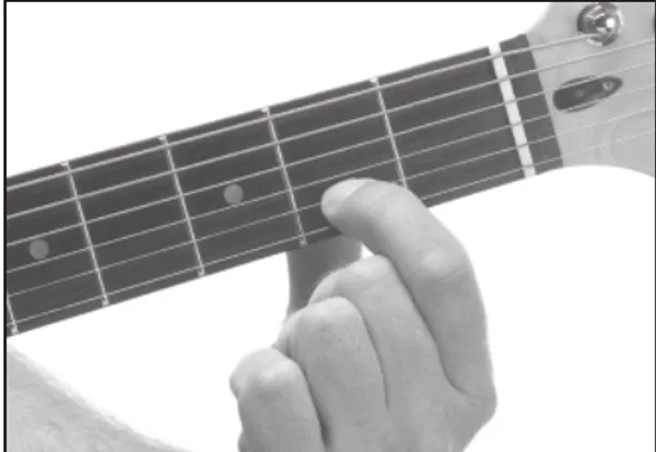 A11 chord — a hand playing it on the guitar fretboard