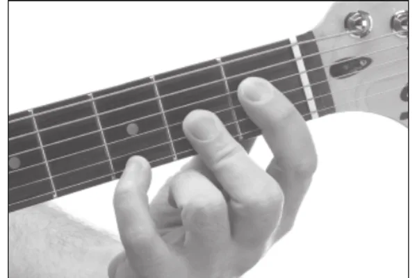 A7♭5 chord — a hand playing it on the guitar fretboard