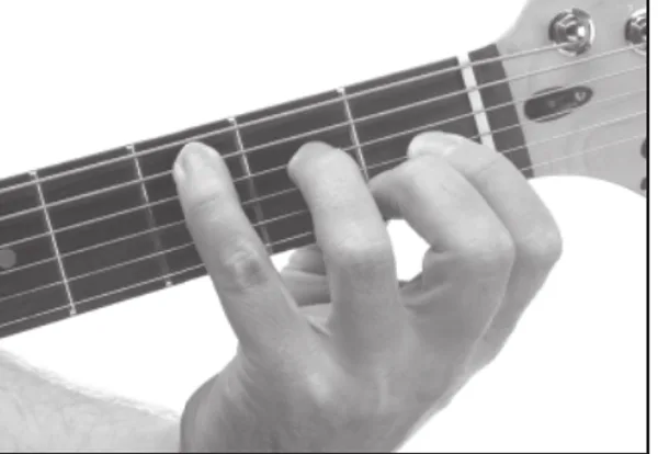 A♭aug chord — a hand playing it on the guitar fretboard