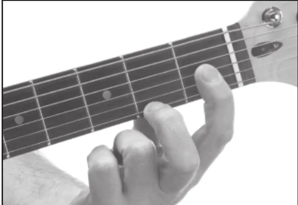 A♭7♭5 chord — a hand playing it on the guitar fretboard