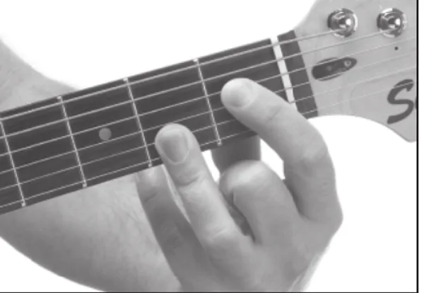 A♭7sus4 chord — a hand playing it on the guitar fretboard