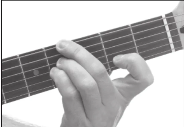 A♭m11 chord — a hand playing it on the guitar fretboard