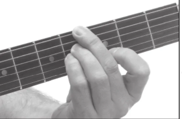 A♭m7♭5 chord — a hand playing it on the guitar fretboard