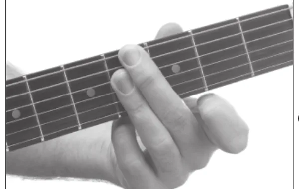 A♭m7 chord — a hand playing it on the guitar fretboard