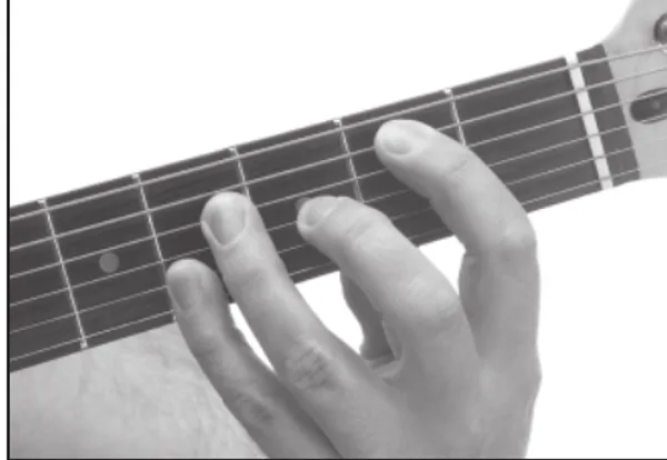 A♭m9 chord — a hand playing it on the guitar fretboard
