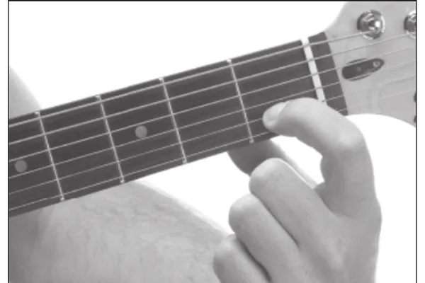 Am11 chord — a hand playing it on the guitar fretboard