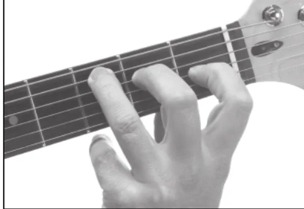 Am9(maj7) chord — a hand playing it on the guitar fretboard