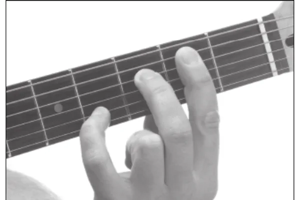 B7♯11 chord — a hand playing it on the guitar fretboard