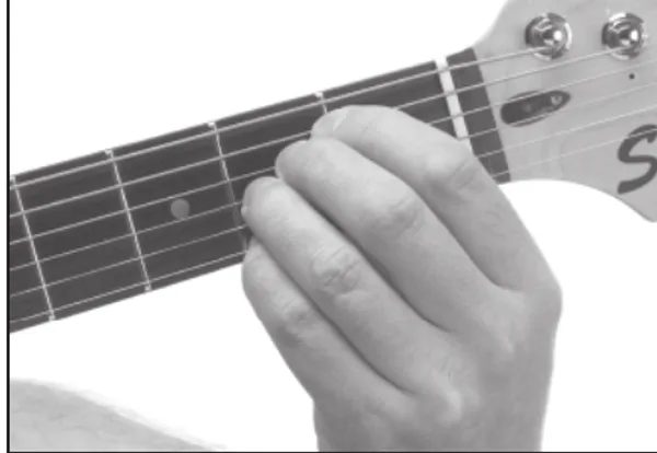 B7sus4 chord — a hand playing it on the guitar fretboard