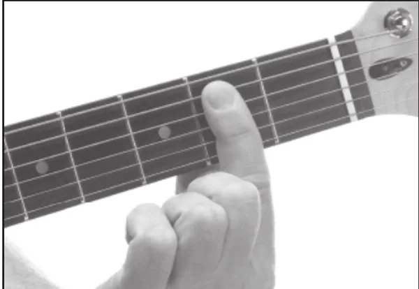 B9sus4 chord — a hand playing it on the guitar fretboard