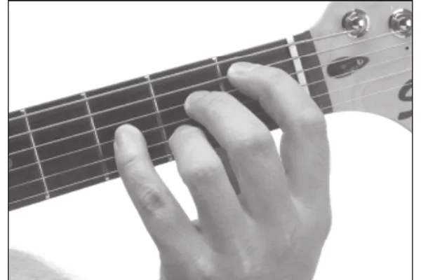 B♭dim chord — a hand playing it on the guitar fretboard