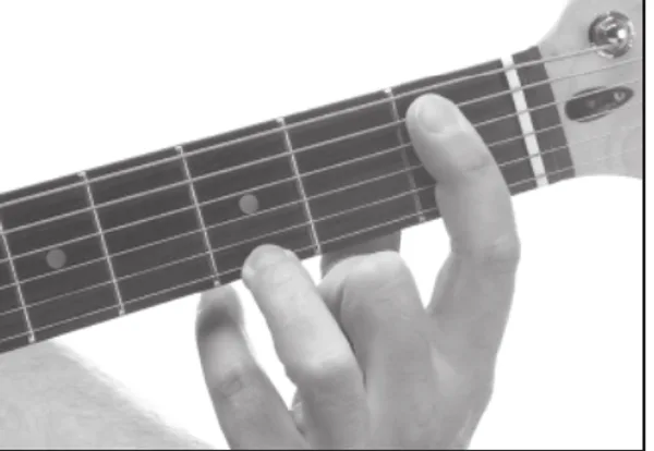 B♭13sus4 chord — a hand playing it on the guitar fretboard