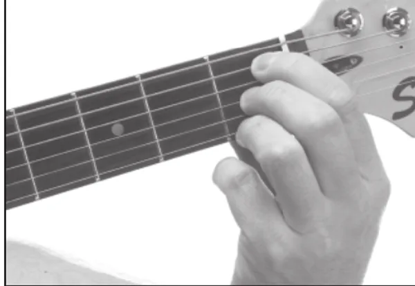 B♭7♭9 chord — a hand playing it on the guitar fretboard