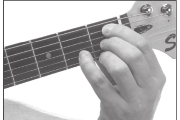 B♭7♯9 chord — a hand playing it on the guitar fretboard