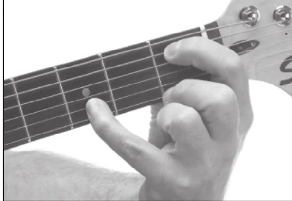 B♭6 chord — a hand playing it on the guitar fretboard