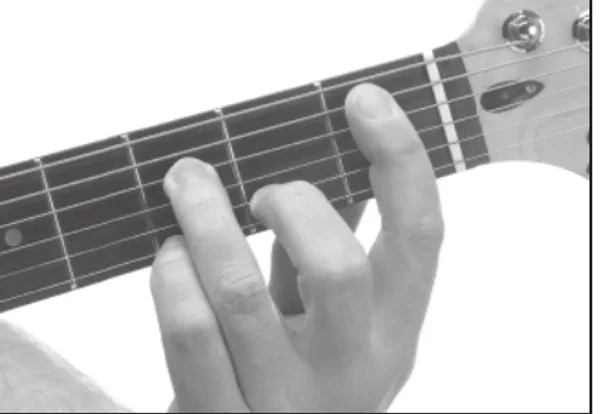 B♭m13 chord — a hand playing it on the guitar fretboard