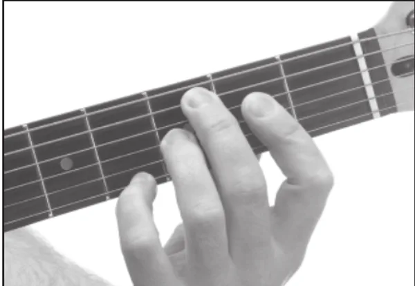 B♭m9♭5 chord — a hand playing it on the guitar fretboard