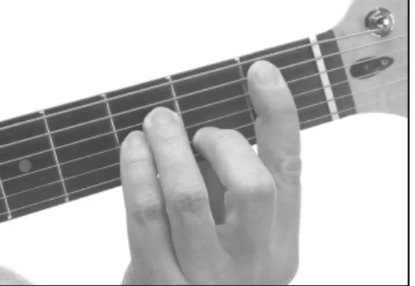 B♭m chord — a hand playing it on the guitar fretboard