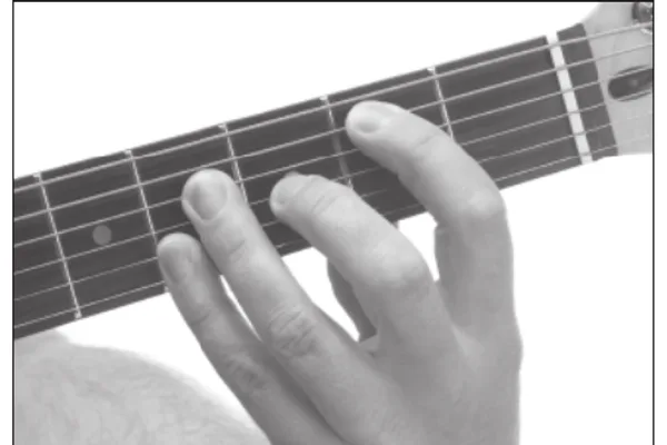Bmaj13 chord — a hand playing it on the guitar fretboard