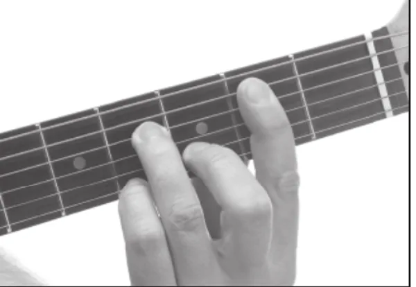 Bm13 chord — a hand playing it on the guitar fretboard