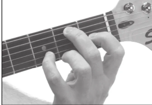 Bm6 chord — a hand playing it on the guitar fretboard