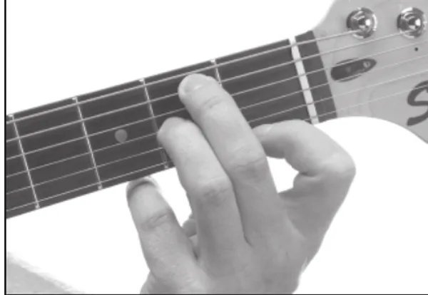 Bm7♭5 chord — a hand playing it on the guitar fretboard