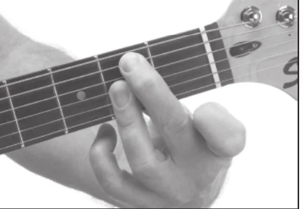 Bm9 chord — a hand playing it on the guitar fretboard